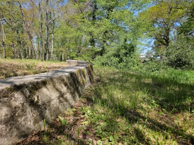 Parc de Beaudesert petit muret en pierre.